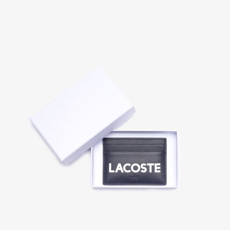 Lacoste Fitzgerald Lær Card Holder Marineblå Blå | chsYVBug