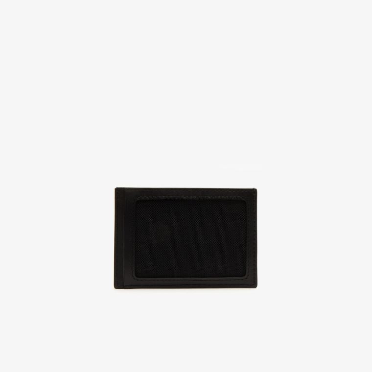 Lacoste Fitzgerald Lær Wallet And Card Holder Set Svarte | WOznEaaT