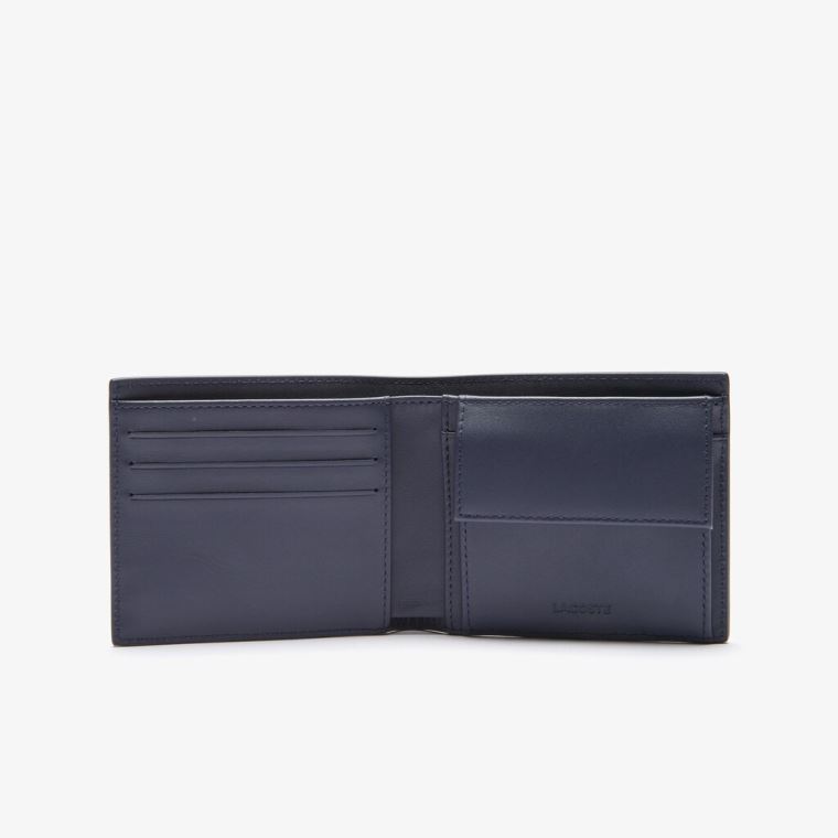 Lacoste Fitzgerald billfold in leather Marineblå | 7vlUqEfk