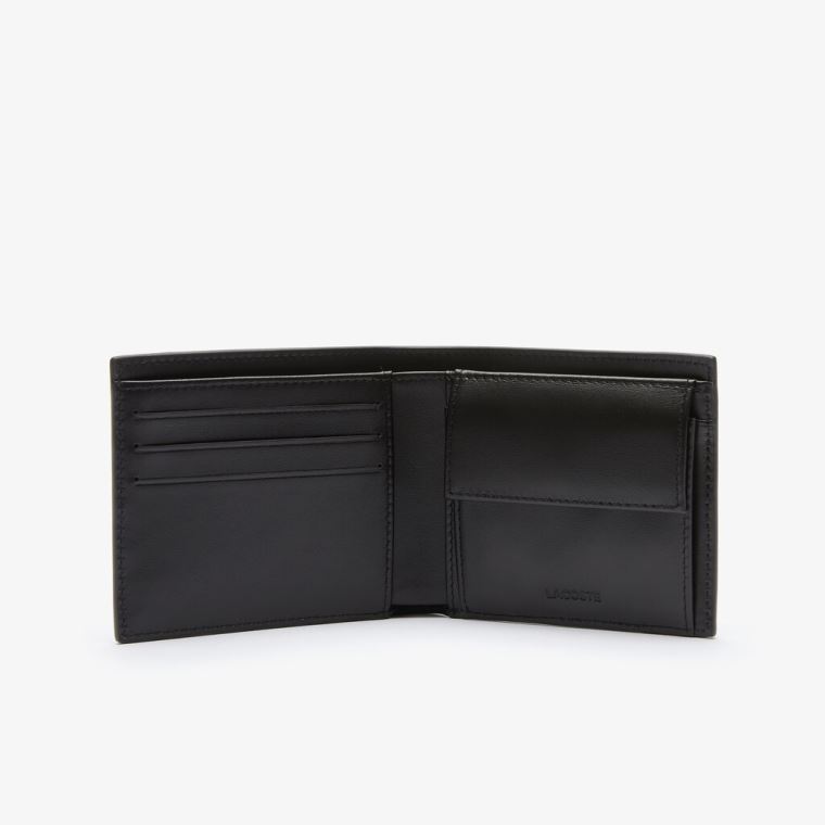 Lacoste Fitzgerald billfold in leather Svarte | 2GDPOlSG