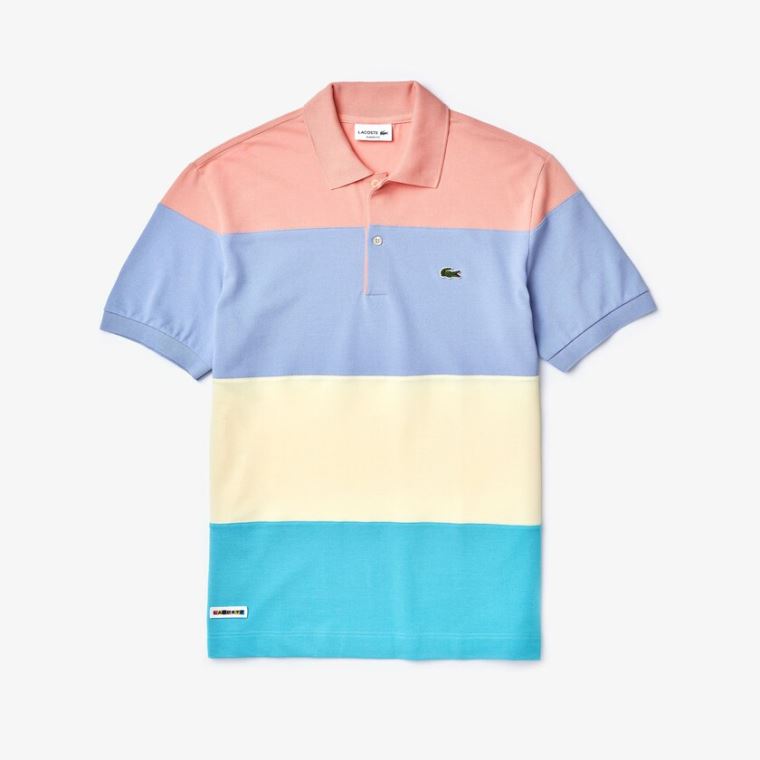 Lacoste Fresh And Light Bomull Piqué Classic Fit Polo Shirt Turkis Gul Lilla Rosa | X67qISd5