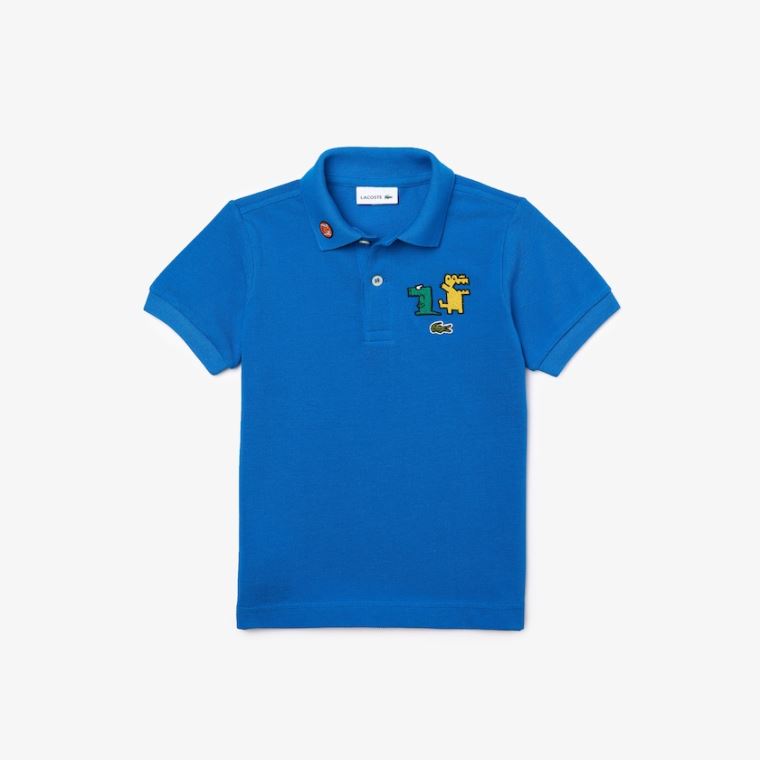 Lacoste Fun Crocodiles Bomull Piqué Polo Blå | H0sffGn2