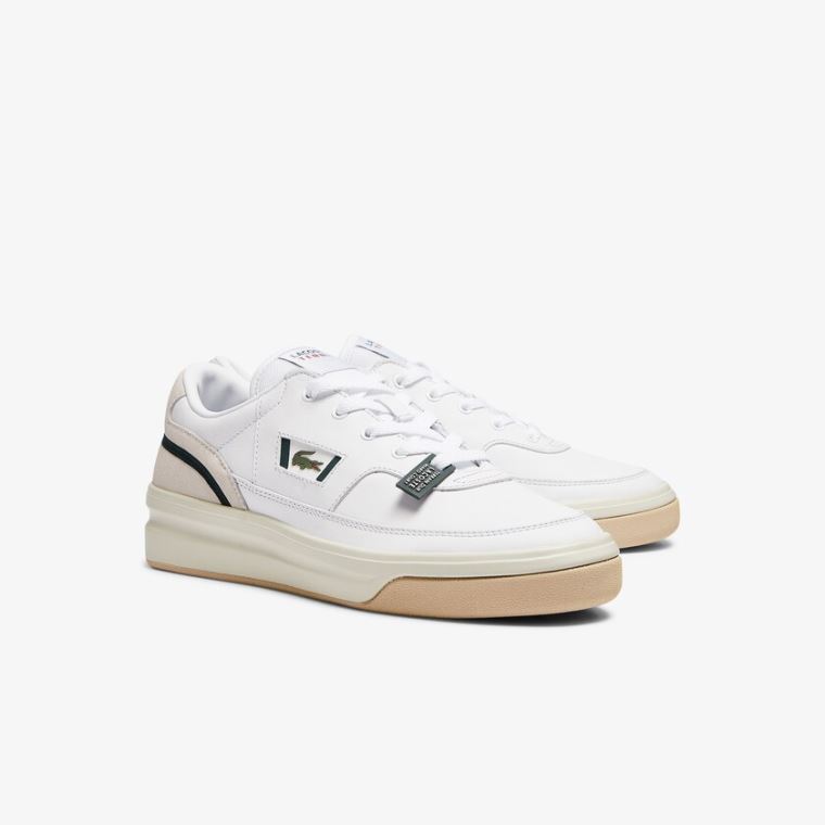 Lacoste G80 Lær and Semsket Skinn Sneakers Hvite | 5T2kiLpv