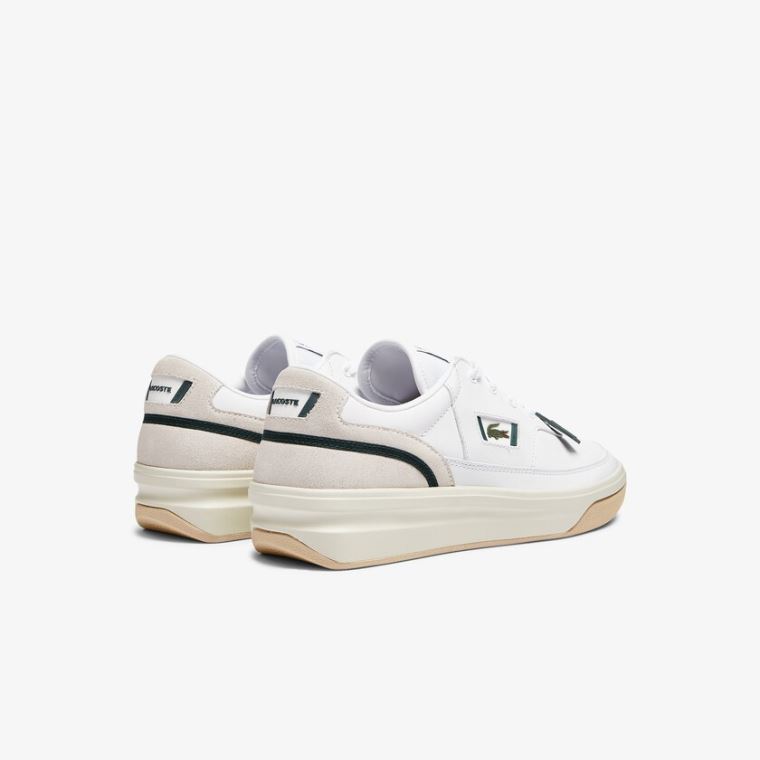 Lacoste G80 Lær and Semsket Skinn Sneakers Hvite | 5T2kiLpv