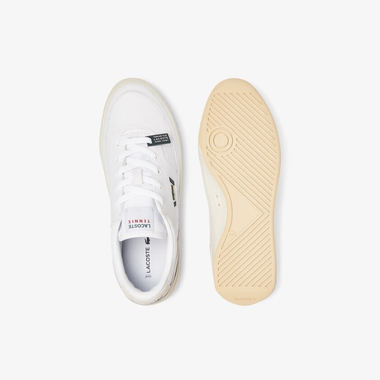 Lacoste G80 Lær and Semsket Skinn Sneakers Hvite | 5T2kiLpv