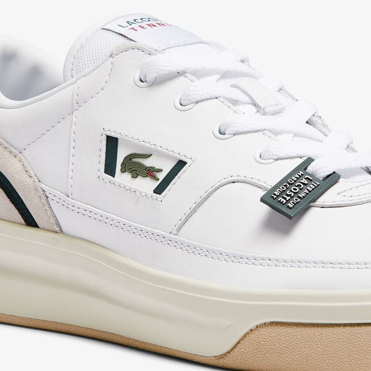 Lacoste G80 Lær and Semsket Skinn Sneakers Hvite | 5T2kiLpv