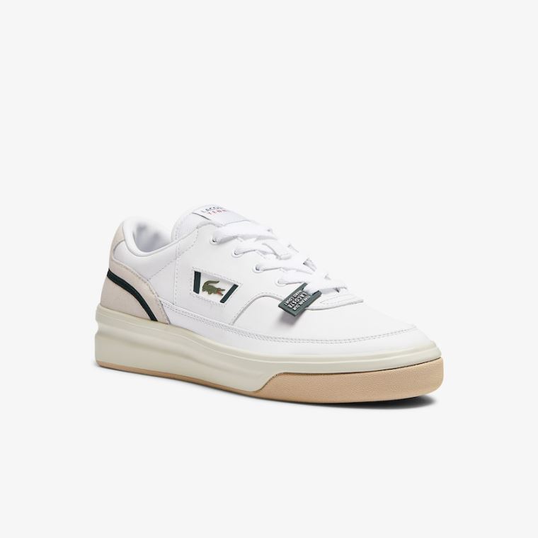 Lacoste G80 Lær and Semsket Skinn Sneakers Hvite | 5T2kiLpv