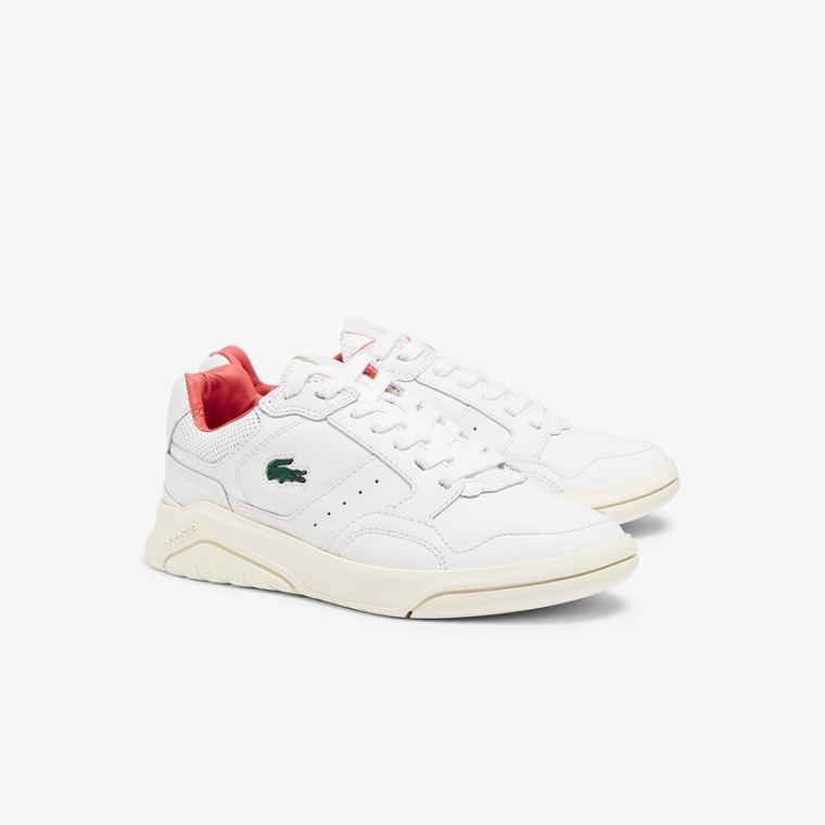 Lacoste Game Advance Luxe Lær Sneakers Hvite Beige | MBMDoNDG