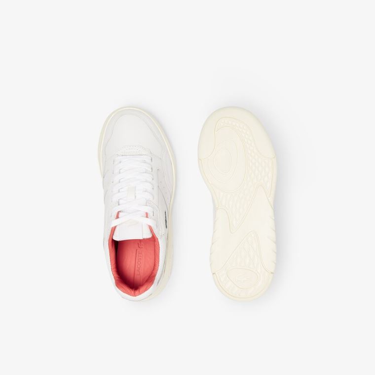 Lacoste Game Advance Luxe Lær Sneakers Hvite Beige | MBMDoNDG