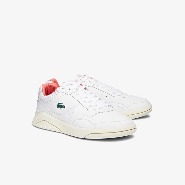 Lacoste Game Advance Luxe Lær and Syntetisk Sneakers Hvite Beige | WnoLrBqt