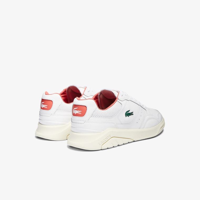 Lacoste Game Advance Luxe Lær and Syntetisk Sneakers Hvite Beige | WnoLrBqt