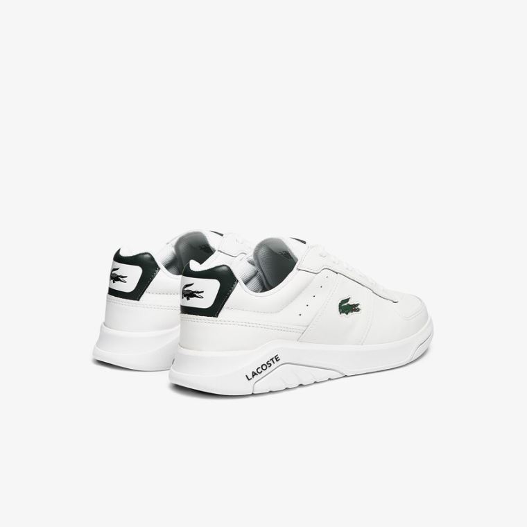 Lacoste Game Advance Lær Sneakers Hvite | ZBKRNMZU