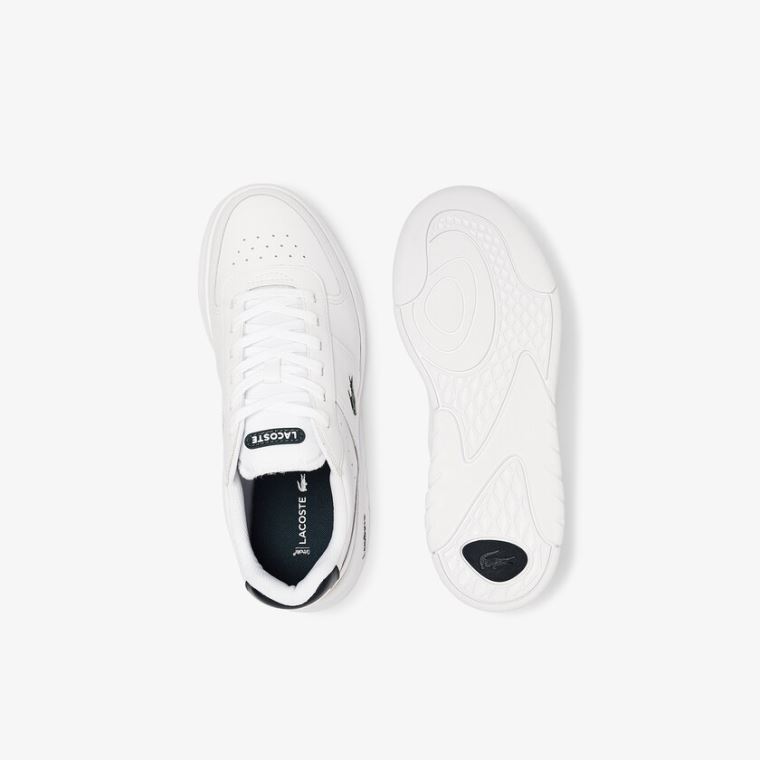 Lacoste Game Advance Lær Sneakers Hvite | ZBKRNMZU