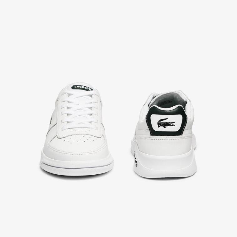 Lacoste Game Advance Lær Sneakers Hvite | ZBKRNMZU