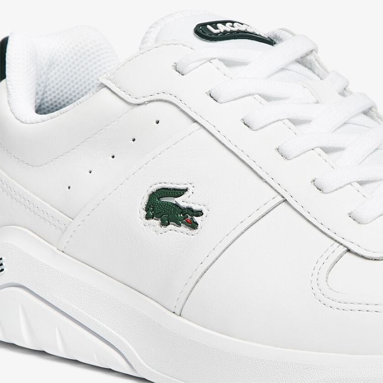 Lacoste Game Advance Lær Sneakers Hvite | ZBKRNMZU