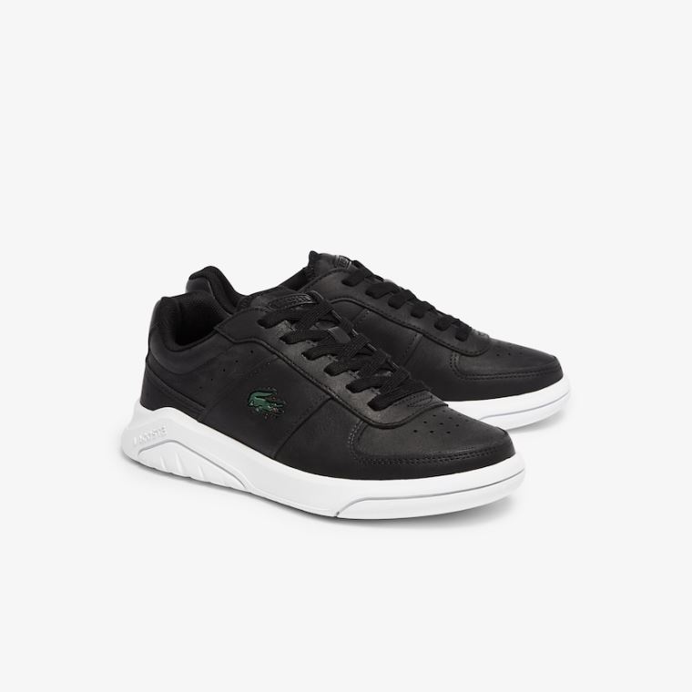 Lacoste Game Advance Lær and Syntetisk Sneakers Svarte Hvite | 5ZowRgQh