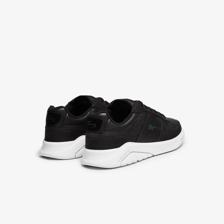 Lacoste Game Advance Lær and Syntetisk Sneakers Svarte Hvite | 5ZowRgQh