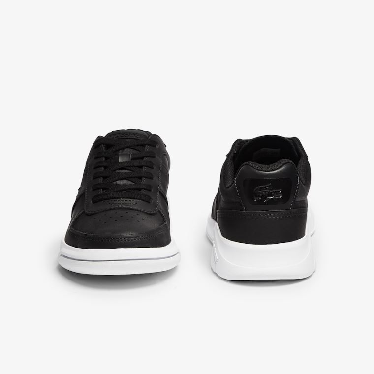 Lacoste Game Advance Lær and Syntetisk Sneakers Svarte Hvite | 5ZowRgQh