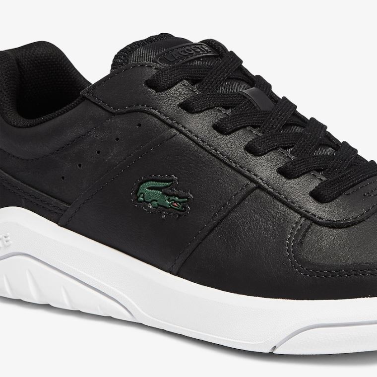 Lacoste Game Advance Lær and Syntetisk Sneakers Svarte Hvite | 5ZowRgQh