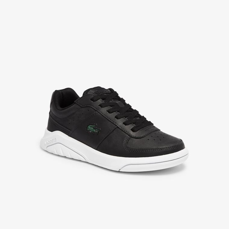 Lacoste Game Advance Lær and Syntetisk Sneakers Svarte Hvite | 5ZowRgQh