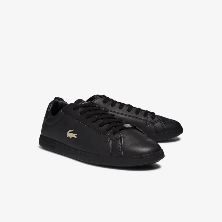 Lacoste Graduate Lær and Syntetisk Sneakers Svarte | 5346fD0u