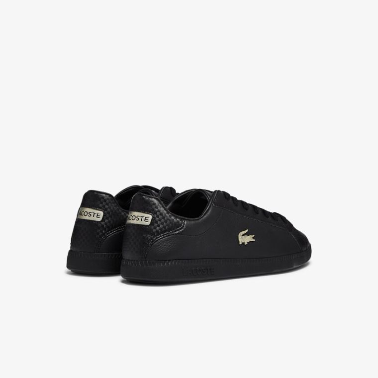 Lacoste Graduate Lær and Syntetisk Sneakers Svarte | 5346fD0u