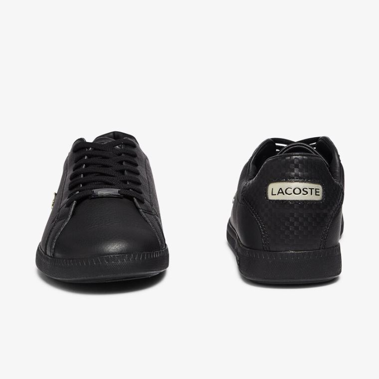 Lacoste Graduate Lær and Syntetisk Sneakers Svarte | 5346fD0u