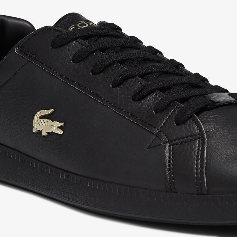 Lacoste Graduate Lær and Syntetisk Sneakers Svarte | 5346fD0u