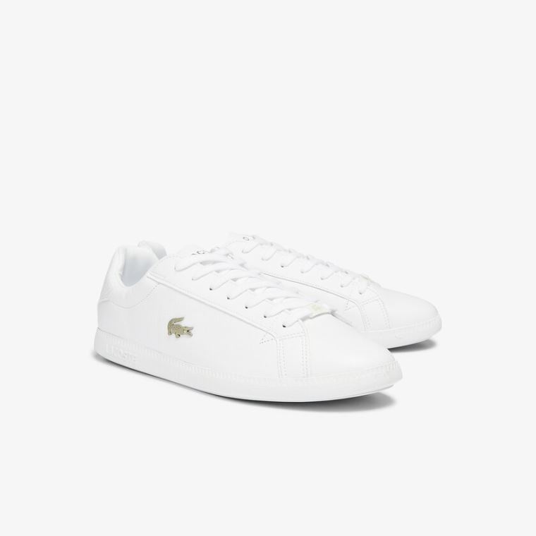 Lacoste Graduate Lær and Syntetisk Sneakers Hvite | kwila0ws