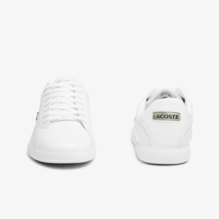 Lacoste Graduate Lær and Syntetisk Sneakers Hvite | kwila0ws