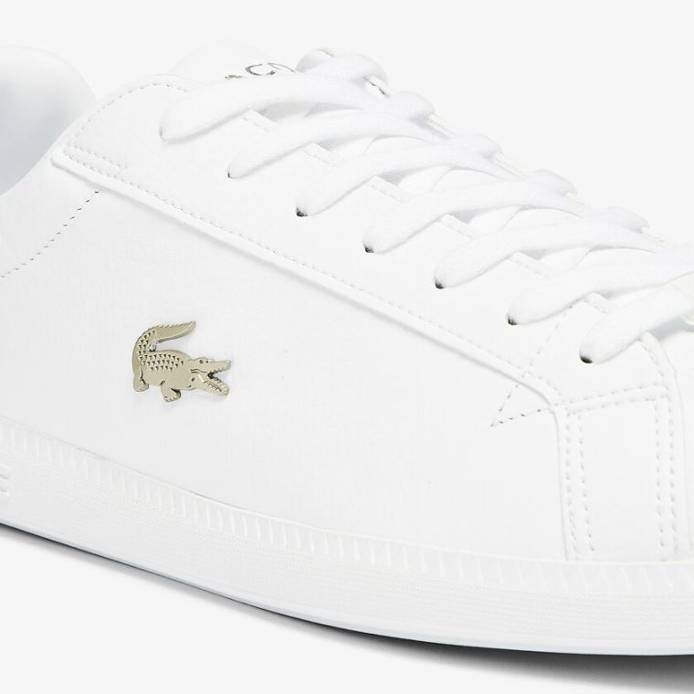 Lacoste Graduate Lær and Syntetisk Sneakers Hvite | kwila0ws