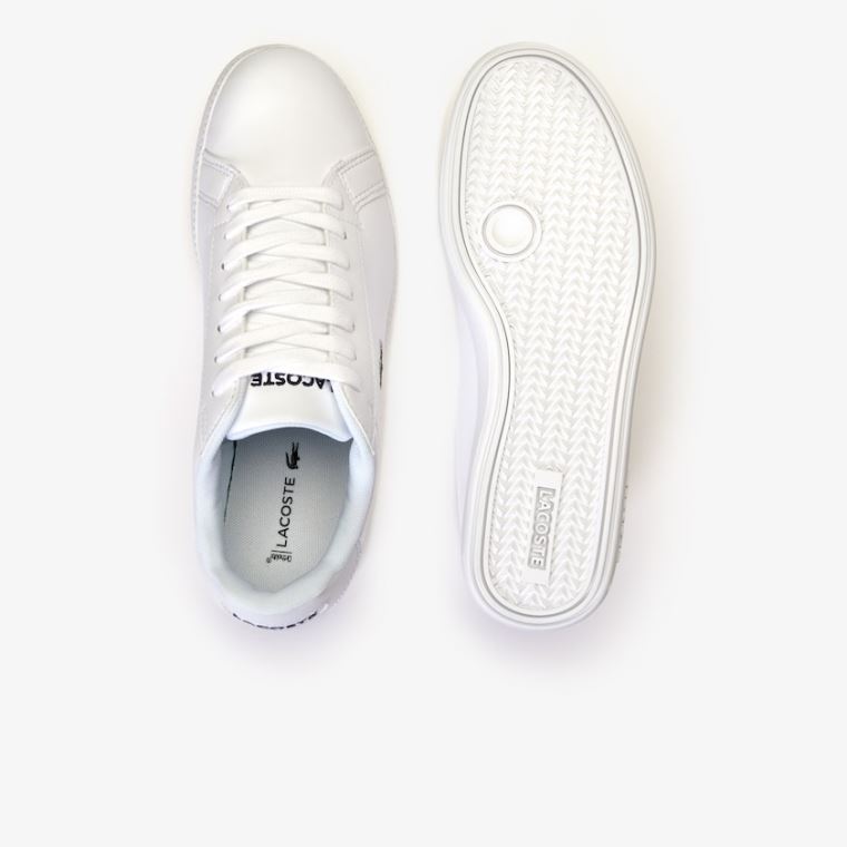 Lacoste Graduate Tonal Lær Sneakers Hvite | OHDU9YYW