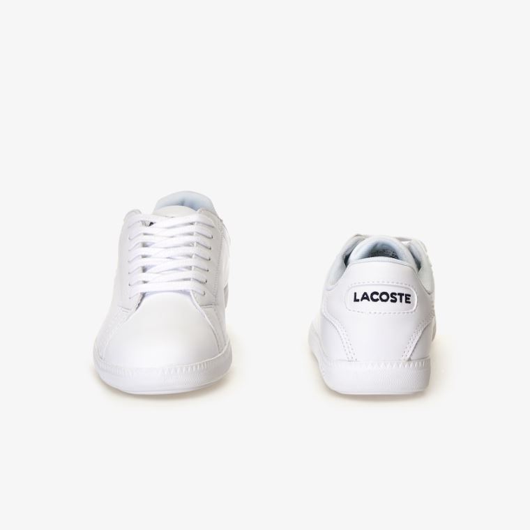 Lacoste Graduate Tonal Lær Sneakers Hvite | OHDU9YYW