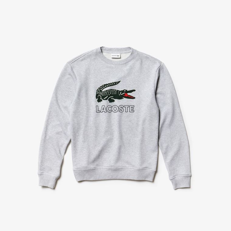 Lacoste Graphic Croc Sweatshirt Grå | 4ScbV6R4