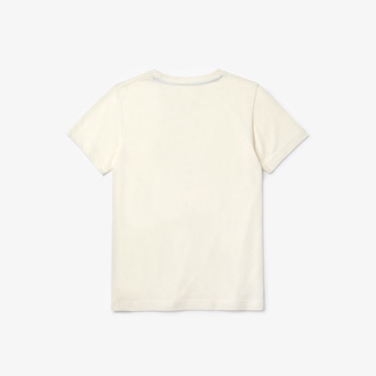 Lacoste Graphic Printed T-shirt Hvite Grønn | jBkf8Tgt