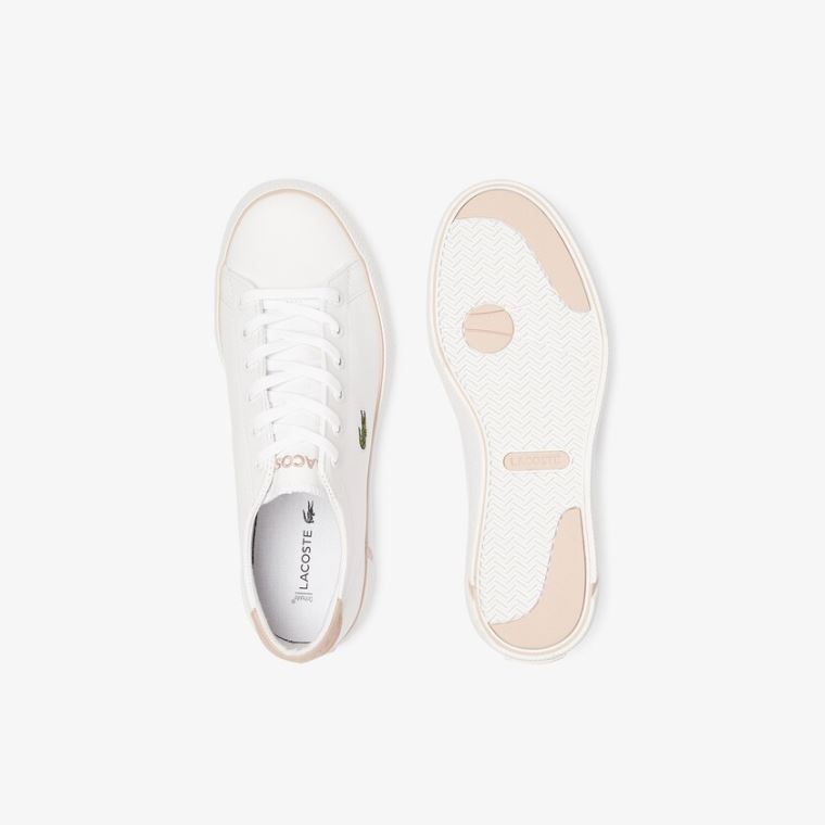 Lacoste Gripshot BL Lær and Syntetisk Sneakers Hvite Rosa | wO9Hei6O