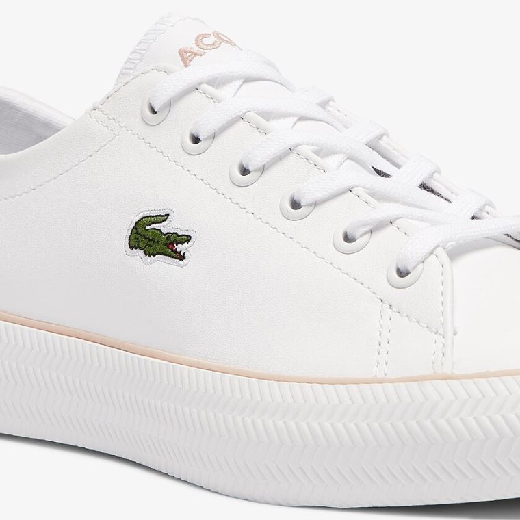 Lacoste Gripshot BL Lær and Syntetisk Sneakers Hvite Rosa | wO9Hei6O