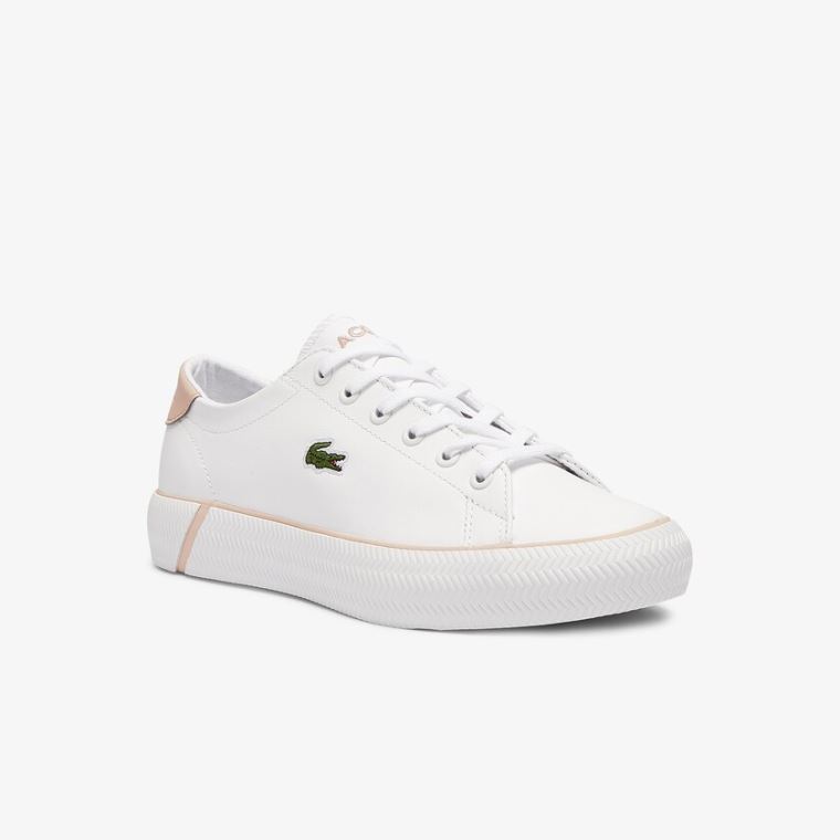 Lacoste Gripshot BL Lær and Syntetisk Sneakers Hvite Rosa | wO9Hei6O