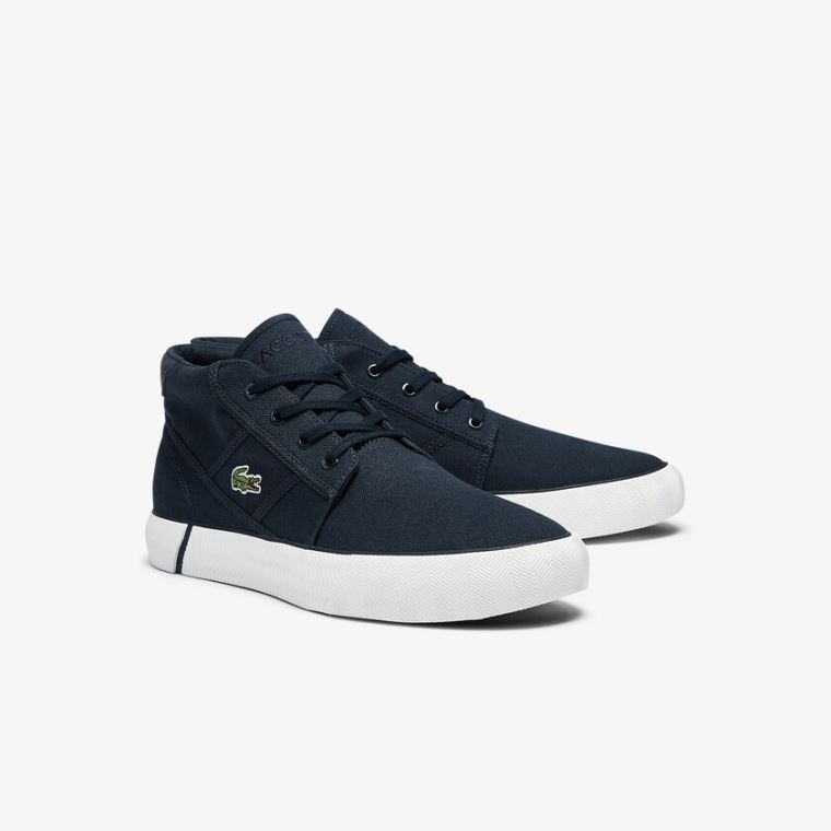 Lacoste Gripshot Canvas and Lær Chukkas Marineblå Hvite | JzPLnLCJ