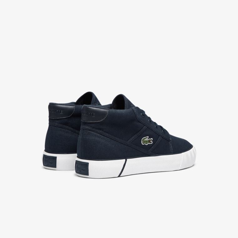 Lacoste Gripshot Canvas and Lær Chukkas Marineblå Hvite | JzPLnLCJ