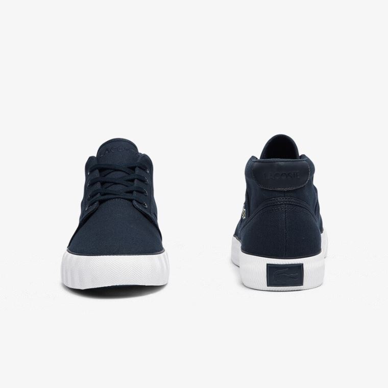 Lacoste Gripshot Canvas and Lær Chukkas Marineblå Hvite | JzPLnLCJ