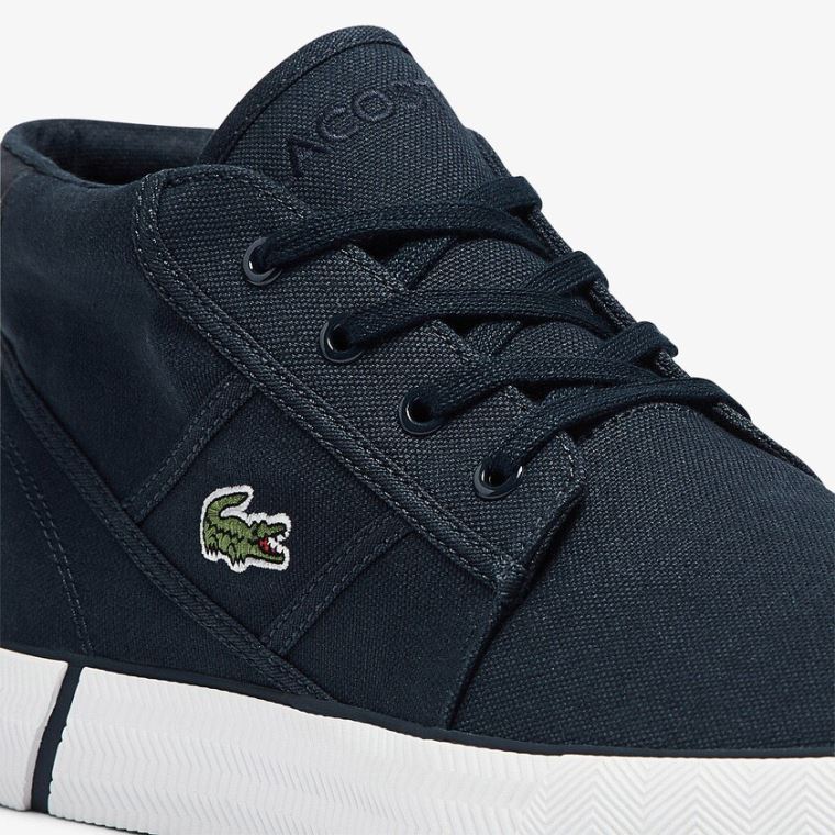 Lacoste Gripshot Canvas and Lær Chukkas Marineblå Hvite | JzPLnLCJ