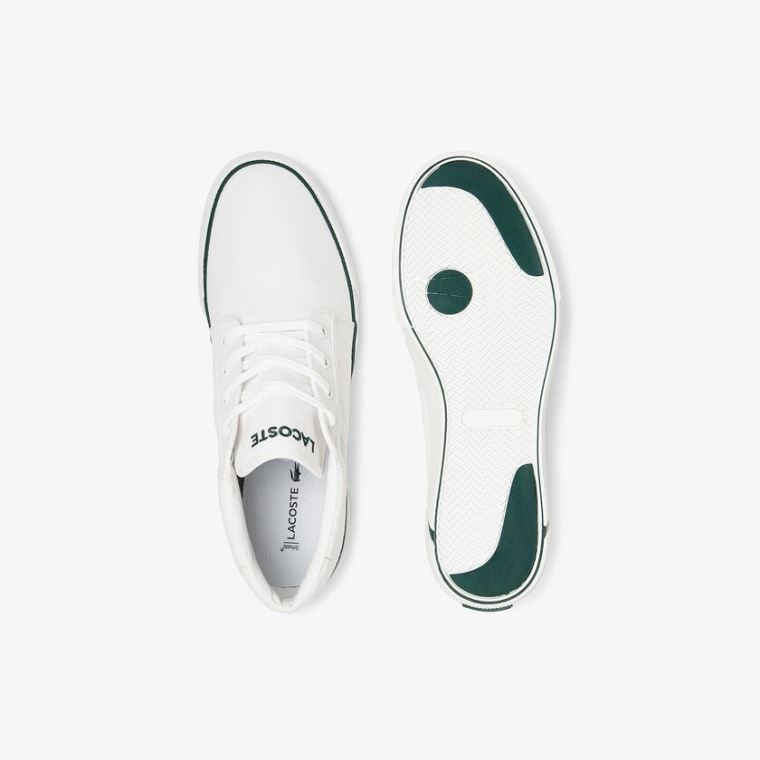 Lacoste Gripshot Canvas and Lær Chukkas Hvite Mørke Grønn | OTkdUcEb