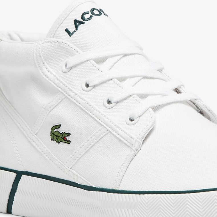 Lacoste Gripshot Canvas and Lær Chukkas Hvite Mørke Grønn | OTkdUcEb