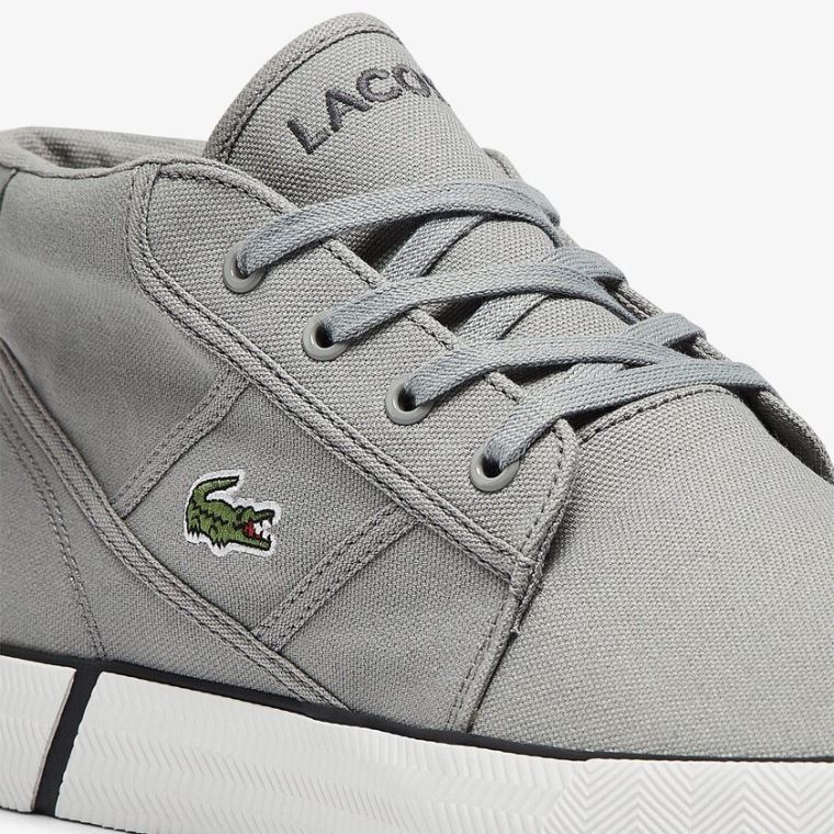 Lacoste Gripshot Canvas and Lær Chukkas Grå Mørke Grå | PD7cJ6fH