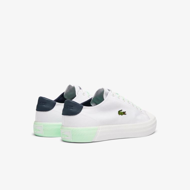 Lacoste Gripshot Canvas and Lær Plimsolls Hvite Lyse Grønn | ION8Nolv