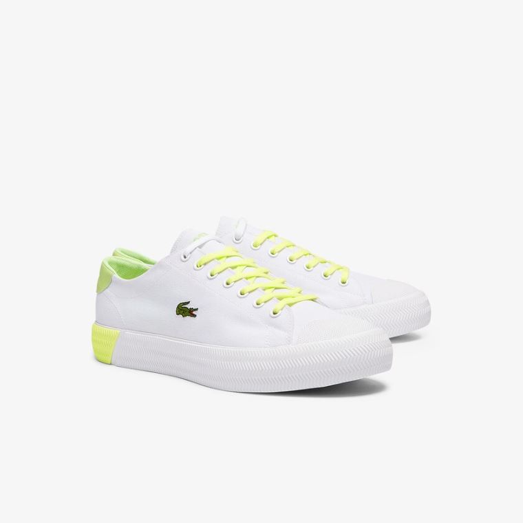 Lacoste Gripshot Canvas and Lær Plimsolls Hvite Lyse Gul | qOAydeWj