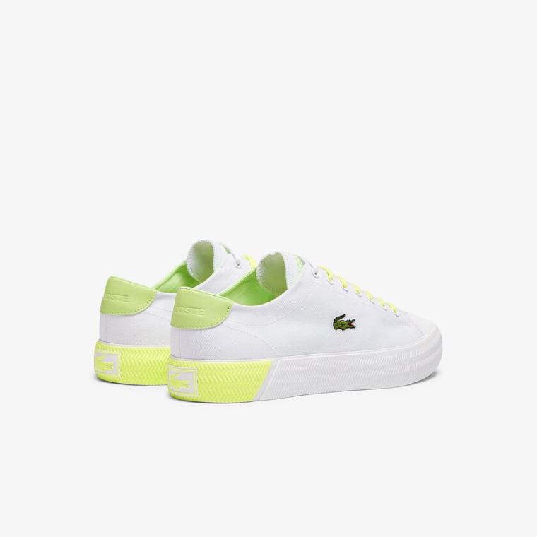 Lacoste Gripshot Canvas and Lær Plimsolls Hvite Lyse Gul | qOAydeWj