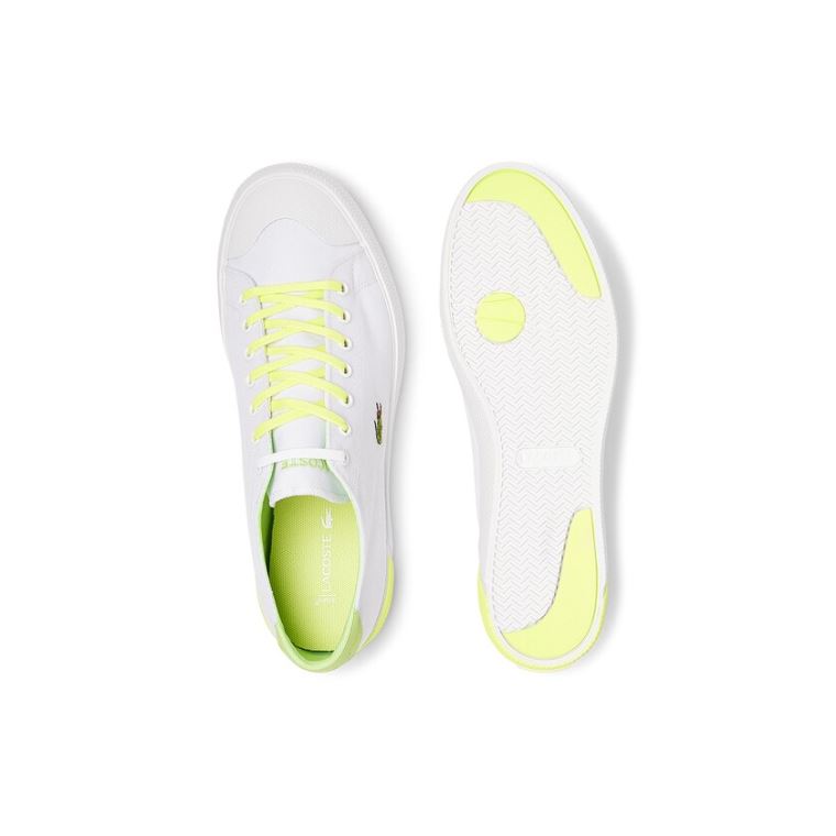 Lacoste Gripshot Canvas and Lær Plimsolls Hvite Lyse Gul | qOAydeWj