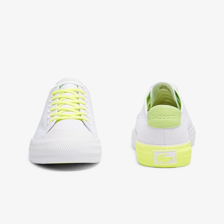 Lacoste Gripshot Canvas and Lær Plimsolls Hvite Lyse Gul | qOAydeWj